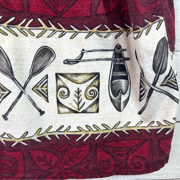 Vintage RJC Hawaiian Cotton Red White Button Down Short Sleeve Shirt Size XL - Picture 8 of 12